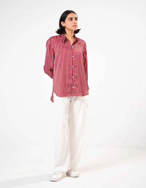 STRIPED BUTTON DOWN SHIRT